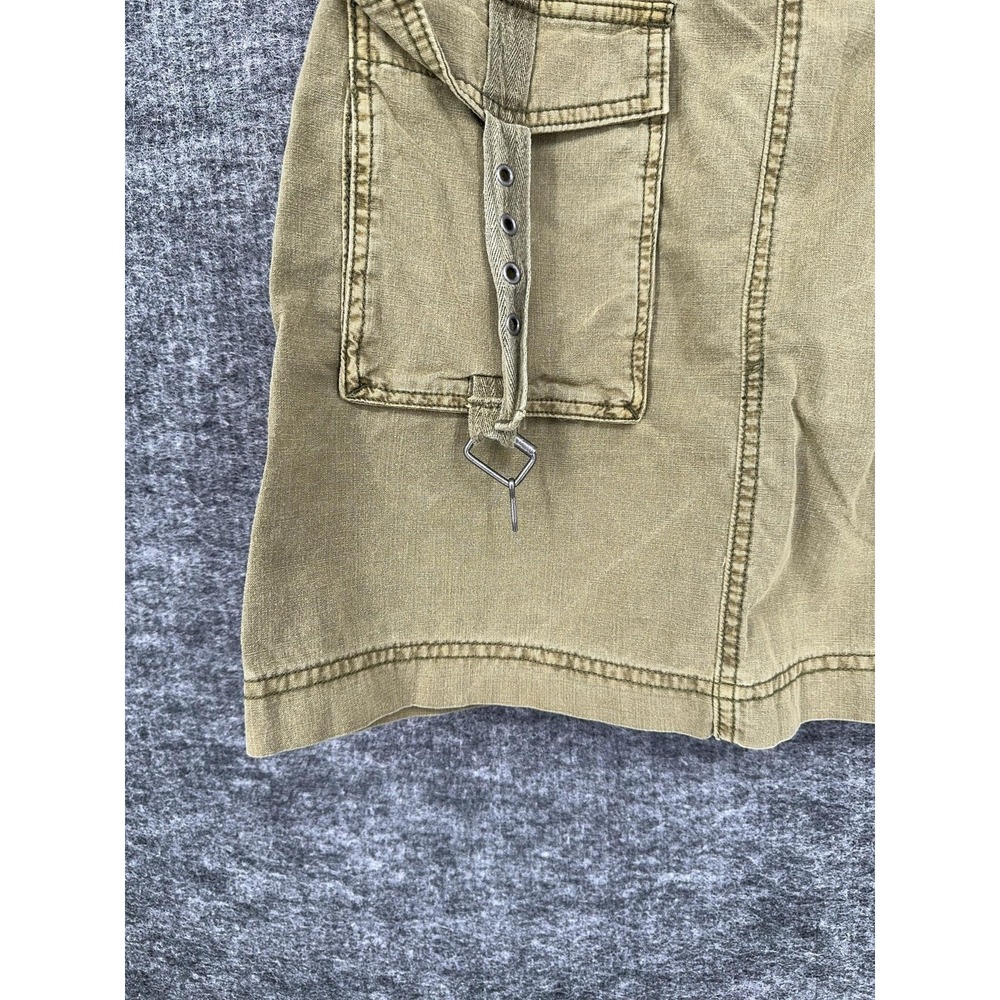 Free People Skirt Womens 6 Green Cargo Utility Mini Pockets Buckle Strap Twill - Picture 7 of 11